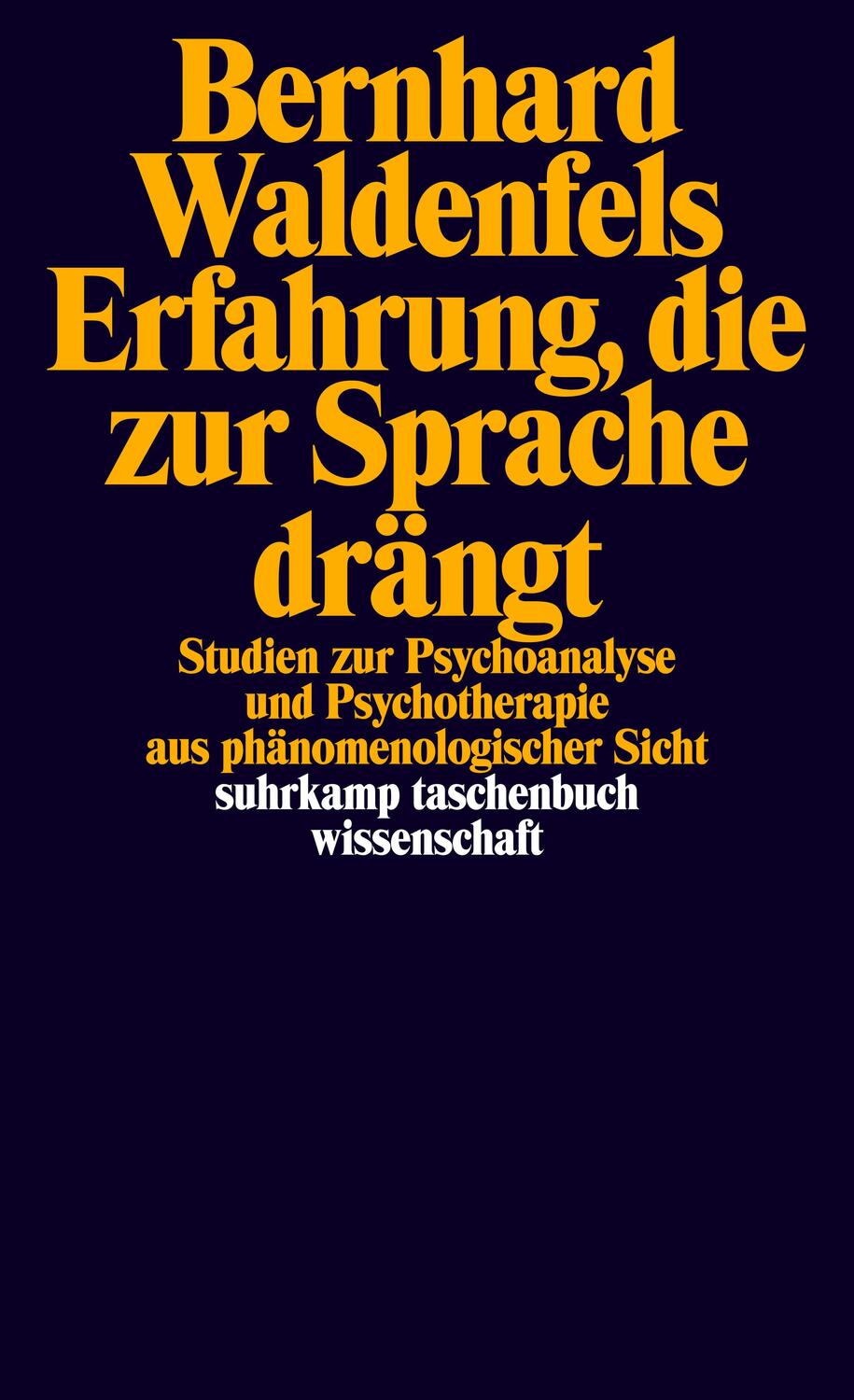 Cover: 9783518298831 | Erfahrung, die zur Sprache drängt | Bernhard Waldenfels | Taschenbuch