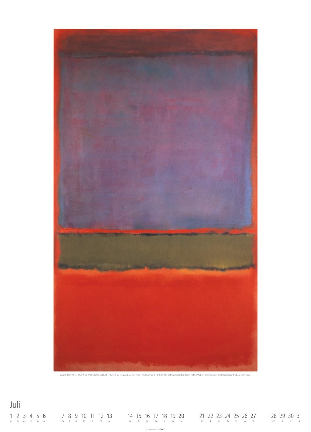 Bild: 9783839900062 | Mark Rothko Kalender 2025 | Mark Rothko | Kalender | Spiralbindung