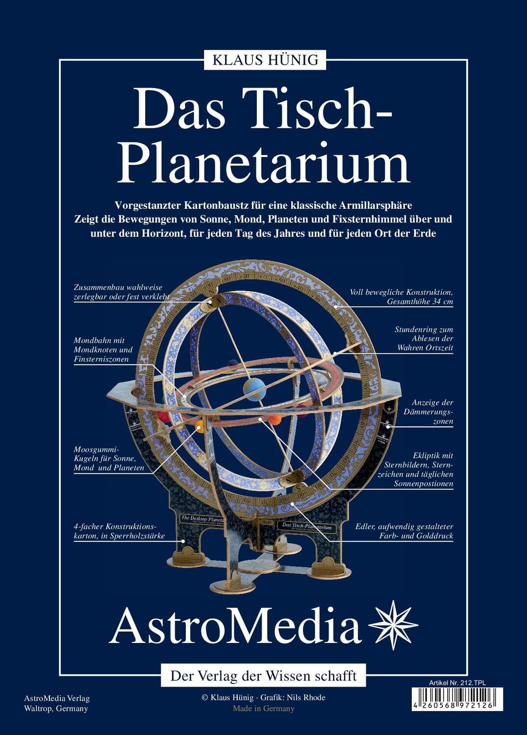 Cover: 4260568972126 | Das Tisch-Planetarium | Klaus Hünig | Stück | Deutsch | 2019