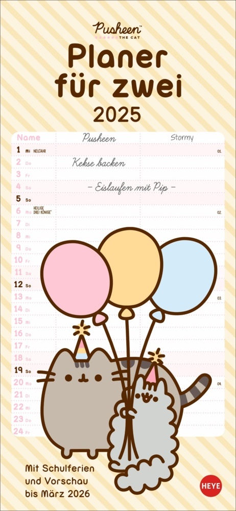 Cover: 9783756406180 | Pusheen Planer für zwei 2025 | Kalender | Spiralbindung | 14 S. | 2025