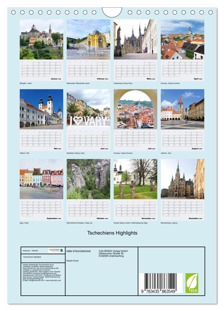 Bild: 9783435863549 | Tschechiens Highlights (Wandkalender 2025 DIN A4 hoch), CALVENDO...