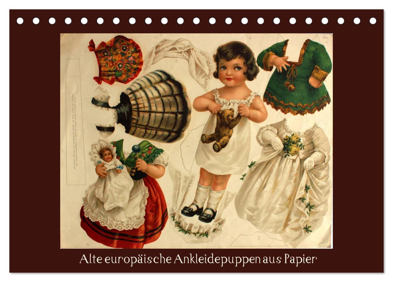 Cover: 9783675637597 | Alte europäische Ankleidepuppen aus Papier (Tischkalender 2024 DIN...