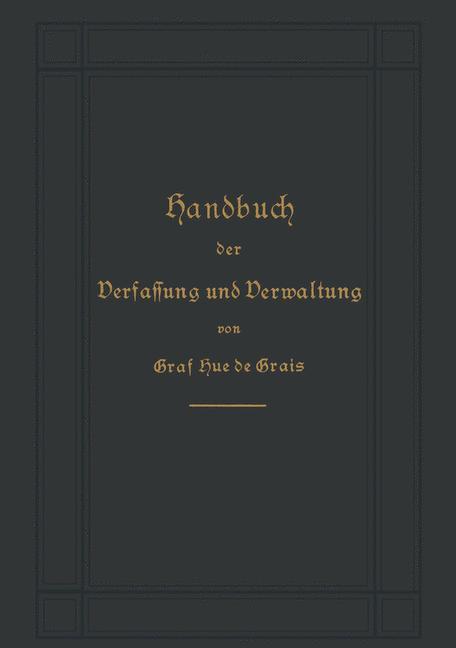 Cover: 9783662357644 | Handbuch der Verfassung und Verwaltung in Preußen und dem Deutschen...