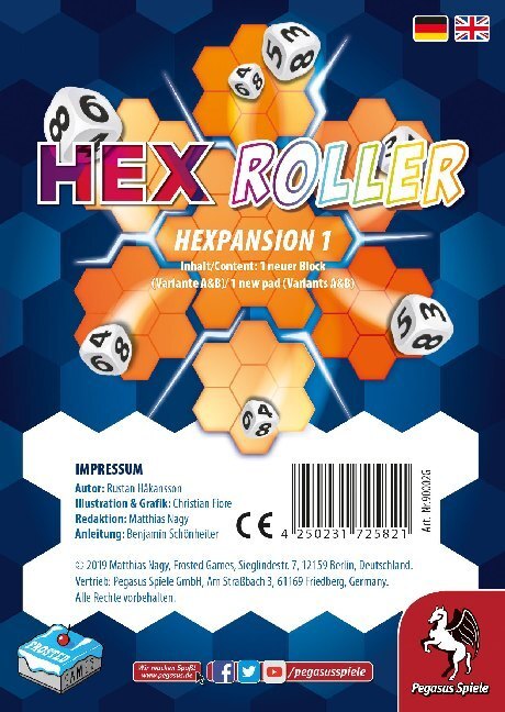 Cover: 4250231725821 | HexRoller: Hexpansion 1 (Spiel-Zubehör) | Erweiterung | Hakansson