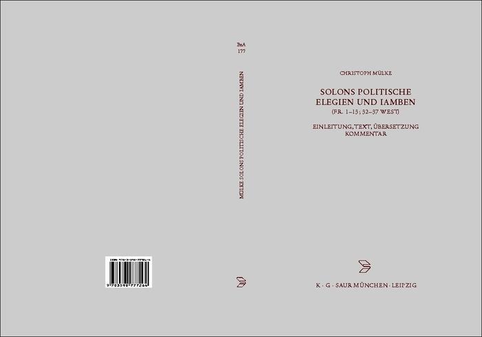 Cover: 9783598777264 | Solons politische Elegien und Iamben (fr. 1-13, 32-37 W.) | Mülke