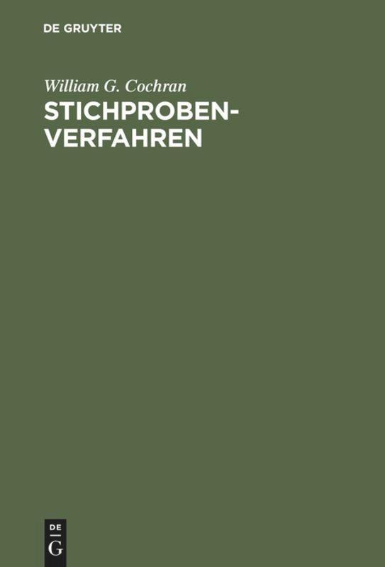 Cover: 9783110020403 | Stichprobenverfahren | William G. Cochran | Buch | 474 S. | Deutsch