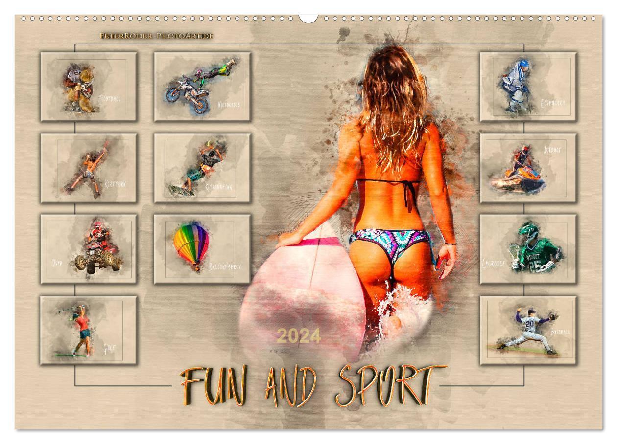 Cover: 9783383171932 | Fun and Sport (Wandkalender 2024 DIN A2 quer), CALVENDO Monatskalender