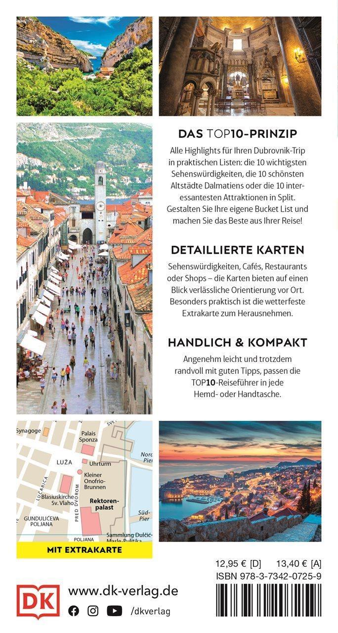 Rückseite: 9783734207259 | TOP10 Reiseführer Dubrovnik &amp; Dalmatinische Küste | Taschenbuch | 2023