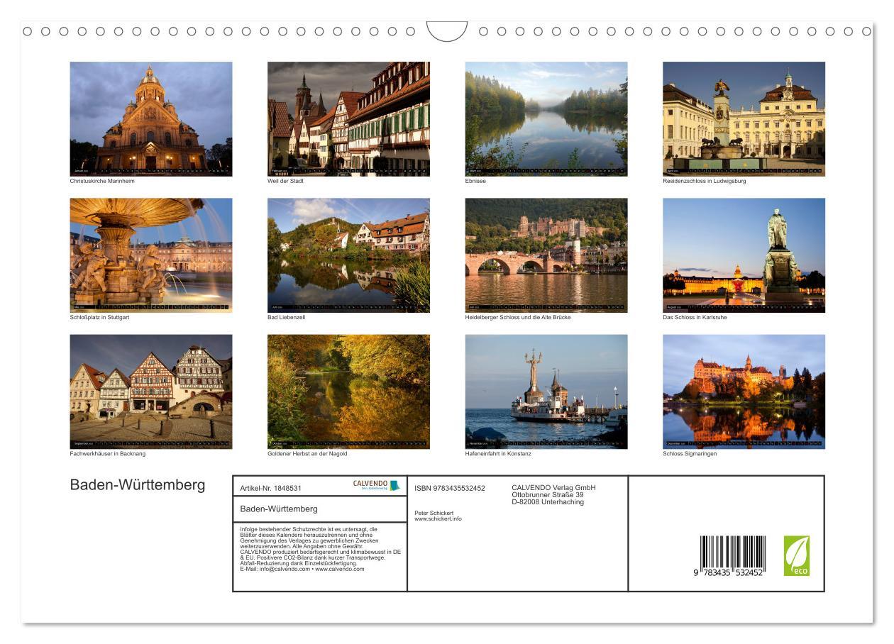 Bild: 9783435532452 | Baden-Württemberg (Wandkalender 2025 DIN A3 quer), CALVENDO...