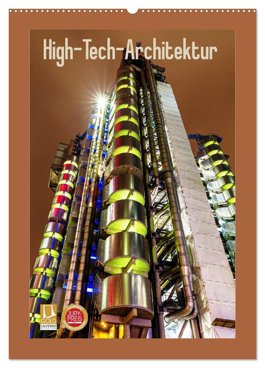 Cover: 9783435948291 | High-Tech-Architektur (Wandkalender 2025 DIN A2 hoch), CALVENDO...