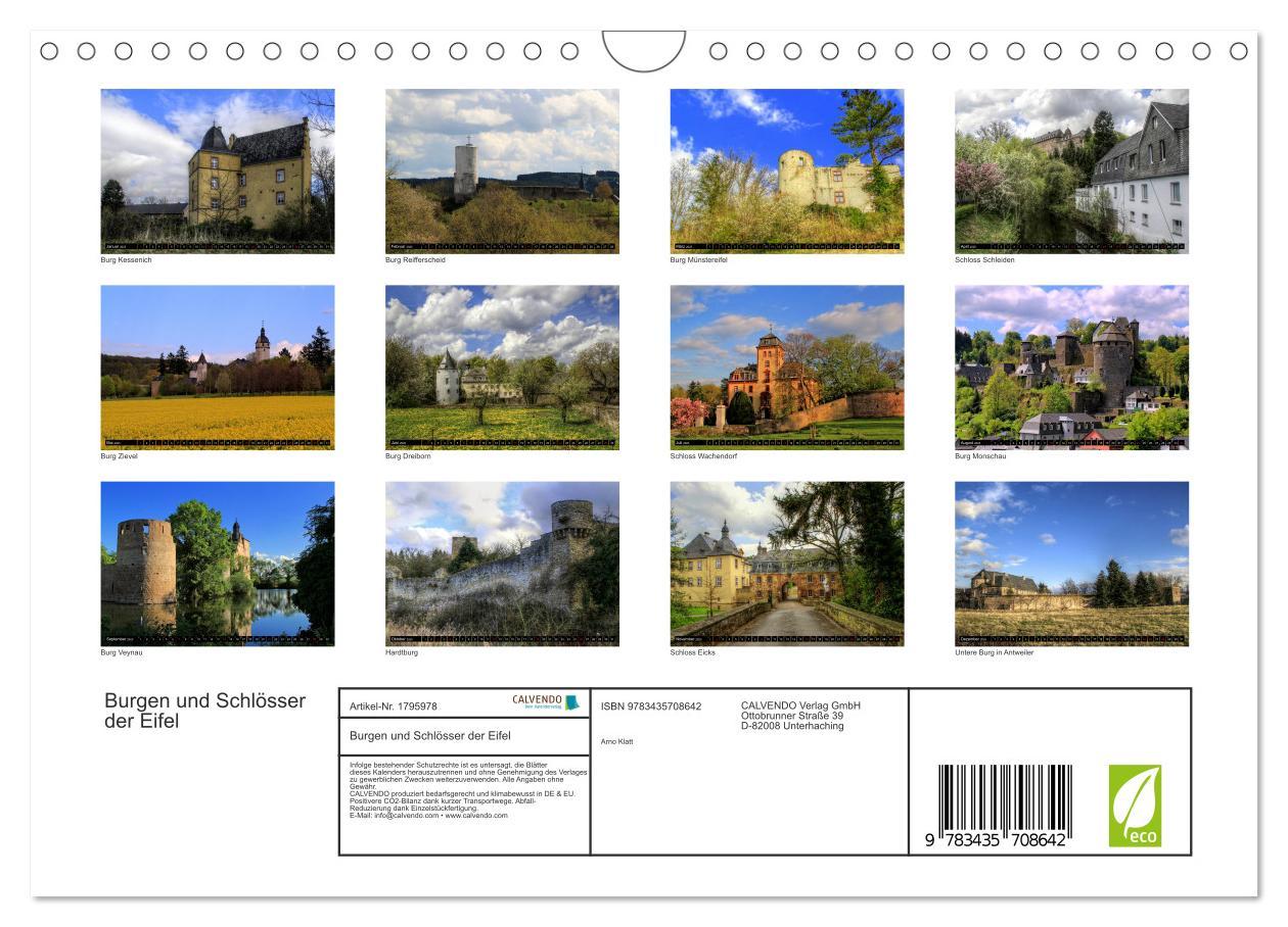 Bild: 9783435708642 | Burgen und Schlösser der Eifel (Wandkalender 2025 DIN A4 quer),...