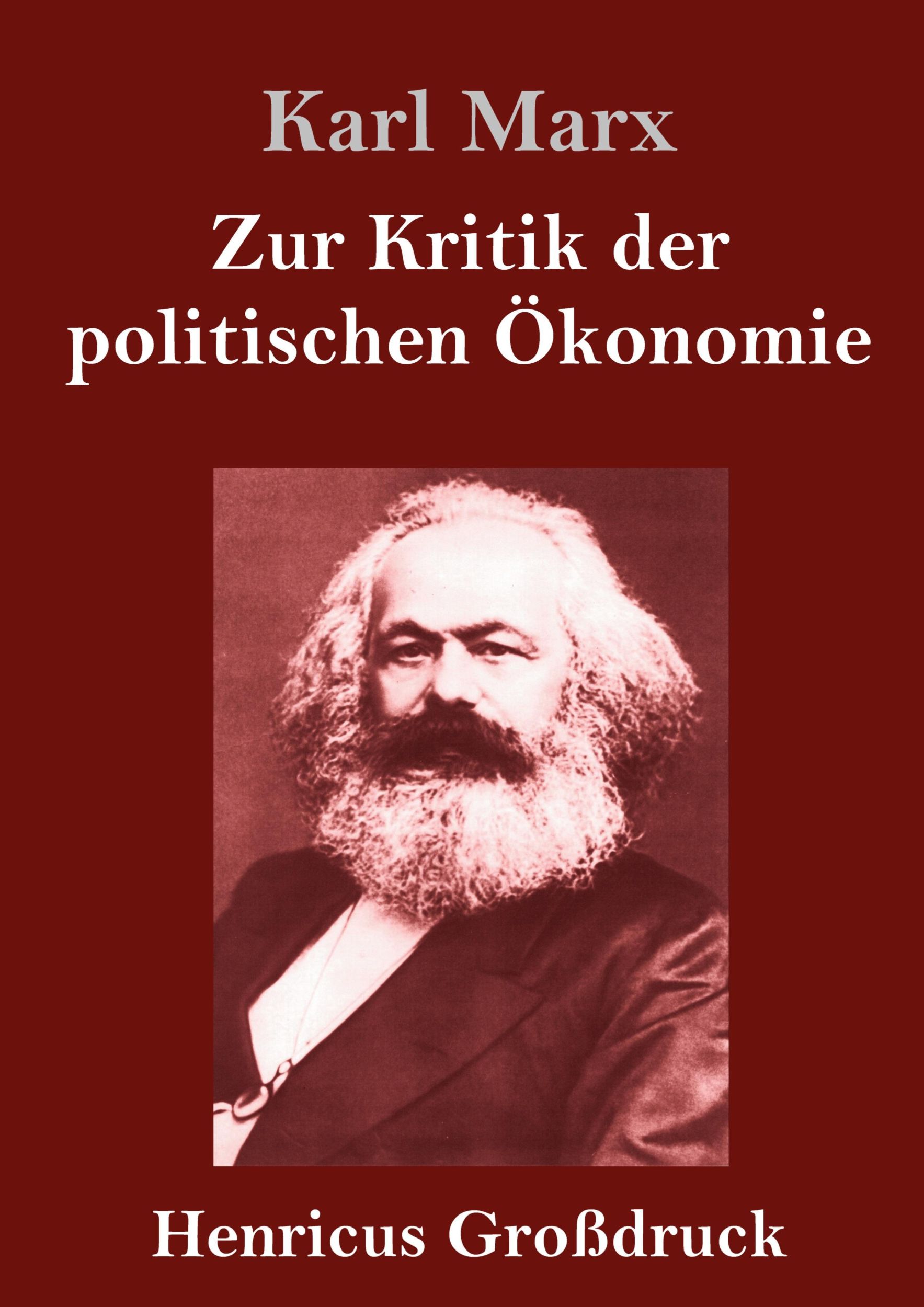 Cover: 9783847842828 | Zur Kritik der politischen Ökonomie (Großdruck) | Karl Marx | Buch