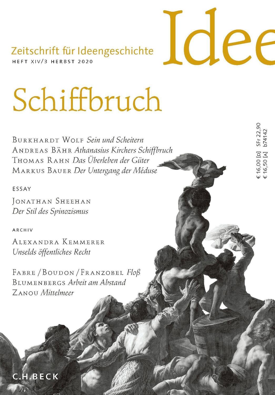 Cover: 9783406748639 | Schiffbruch | Herbst 2020, Zeitschrift für Ideengeschichte XIV/§/2020