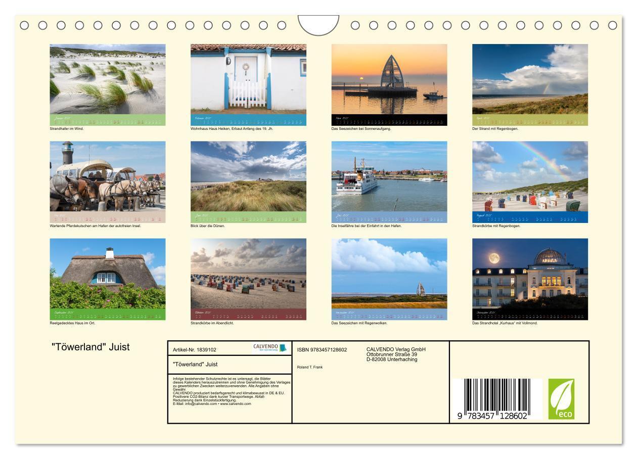 Bild: 9783457128602 | "Töwerland" Juist (Wandkalender 2025 DIN A4 quer), CALVENDO...