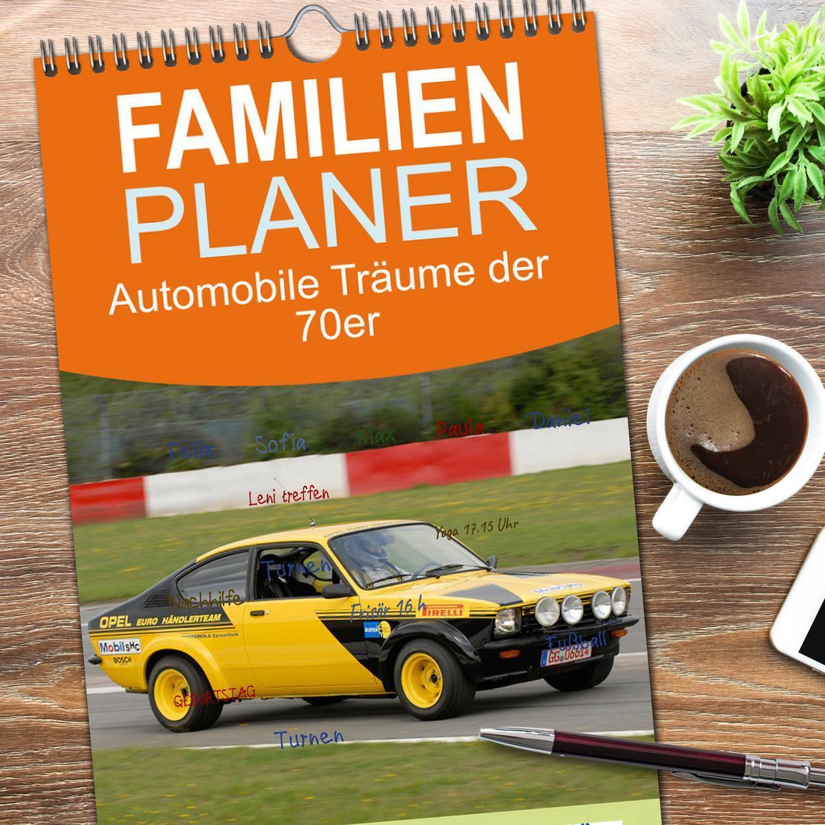 Bild: 9783457095584 | Familienplaner 2025 - Automobile Träume der 70er mit 5 Spalten...