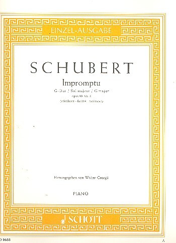 Cover: 9790001086301 | Impromptu 3 G Opus 90 D899 | Franz Schubert | Buch | Schott Music