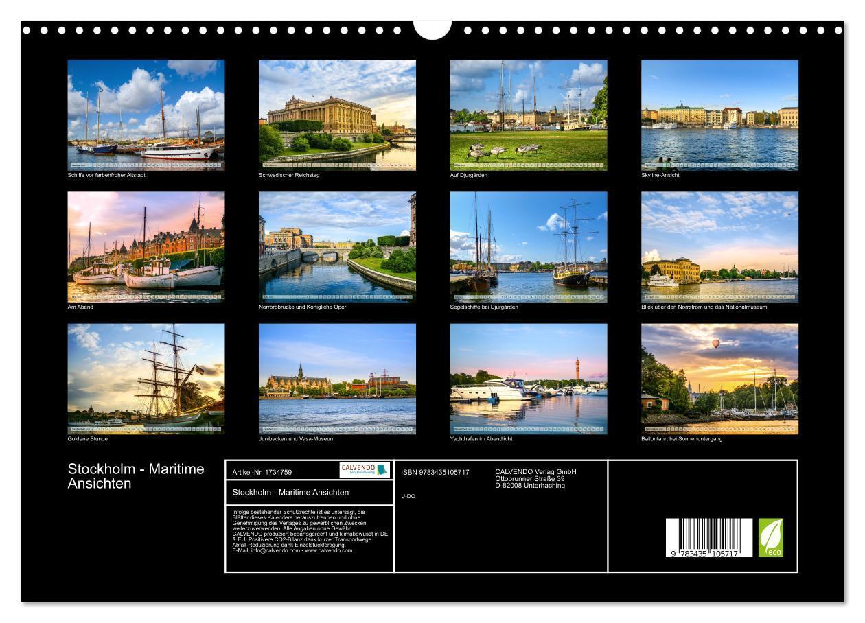 Bild: 9783435105717 | Stockholm - Maritime Ansichten (Wandkalender 2025 DIN A3 quer),...