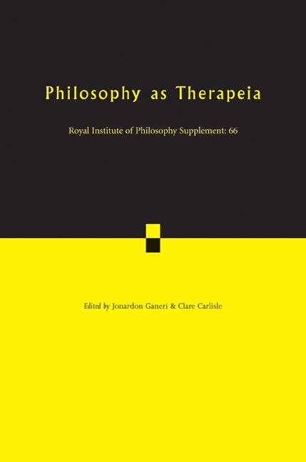 Cover: 9780521165150 | Philosophy as Therapeia | Clare Carlisle (u. a.) | Taschenbuch | 2010