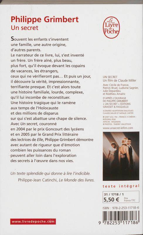 Rückseite: 9782253117186 | Un secret | Philippe Grimbert | Taschenbuch | Französisch | 2006