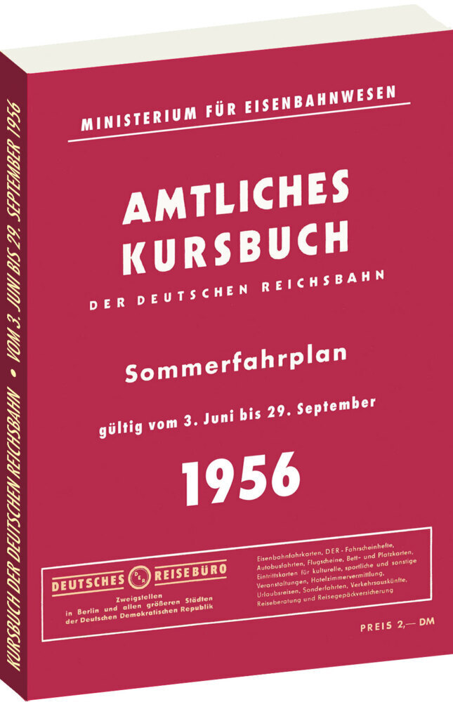Cover: 9783959665629 | Amtliches Kursbuch der Deutschen Reichsbahn - Sommerfahrplan 1956