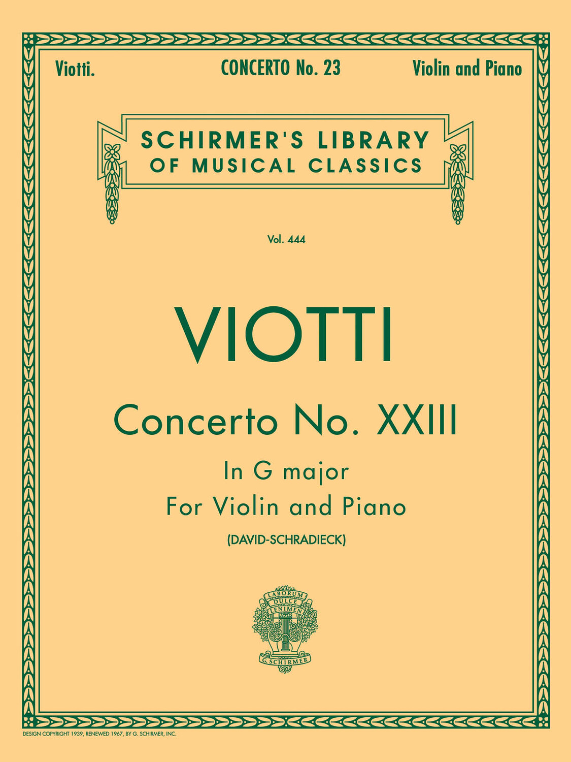 Cover: 73999549904 | Concerto No. 23 in G Major | Giovanni Battista Viotti | String Solo
