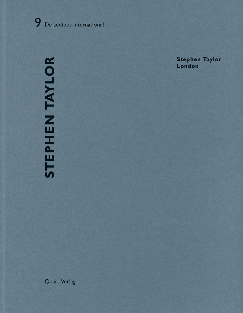 Cover: 9783037610893 | Stephen Taylor | Dt/engl, De aedibus international 9 | Heinz Wirz