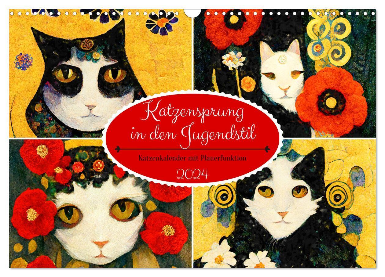 Cover: 9783675486966 | Katzensprung in den Jugendstil (Wandkalender 2024 DIN A3 quer),...
