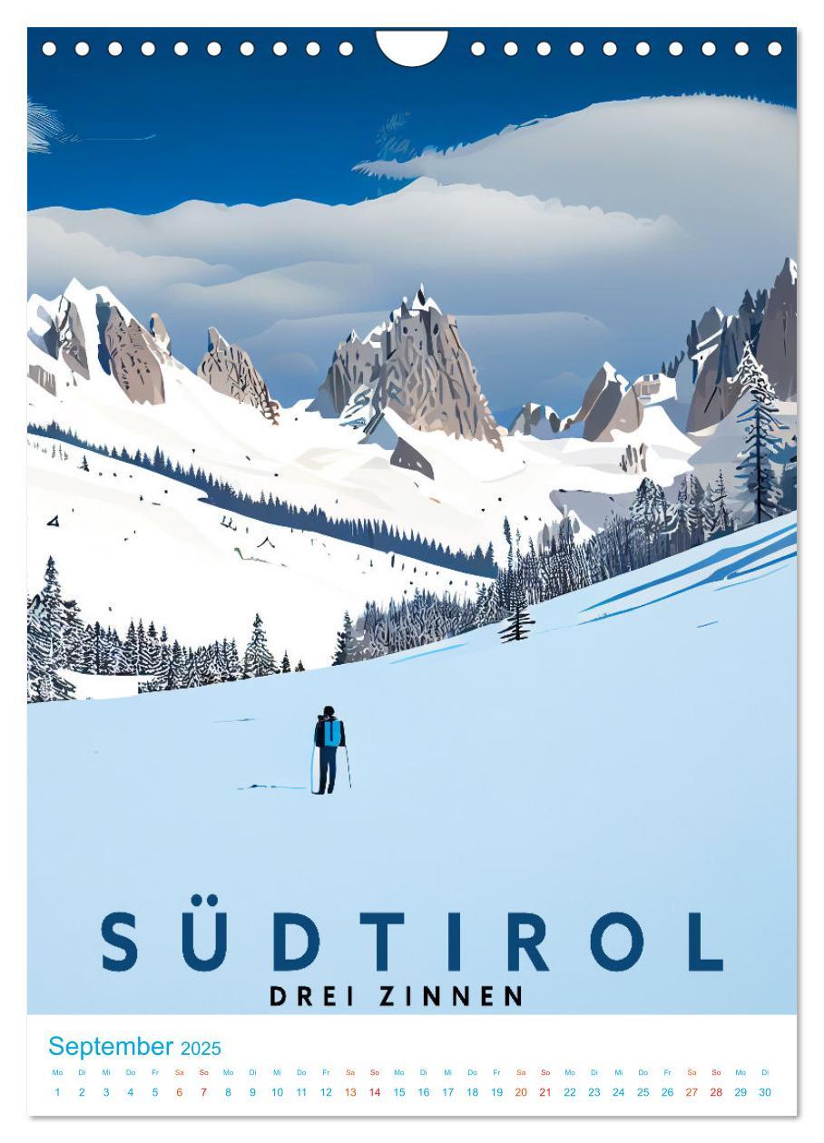 Bild: 9783435886470 | Südtirol - Old School Poster Style (Wandkalender 2025 DIN A4 hoch),...