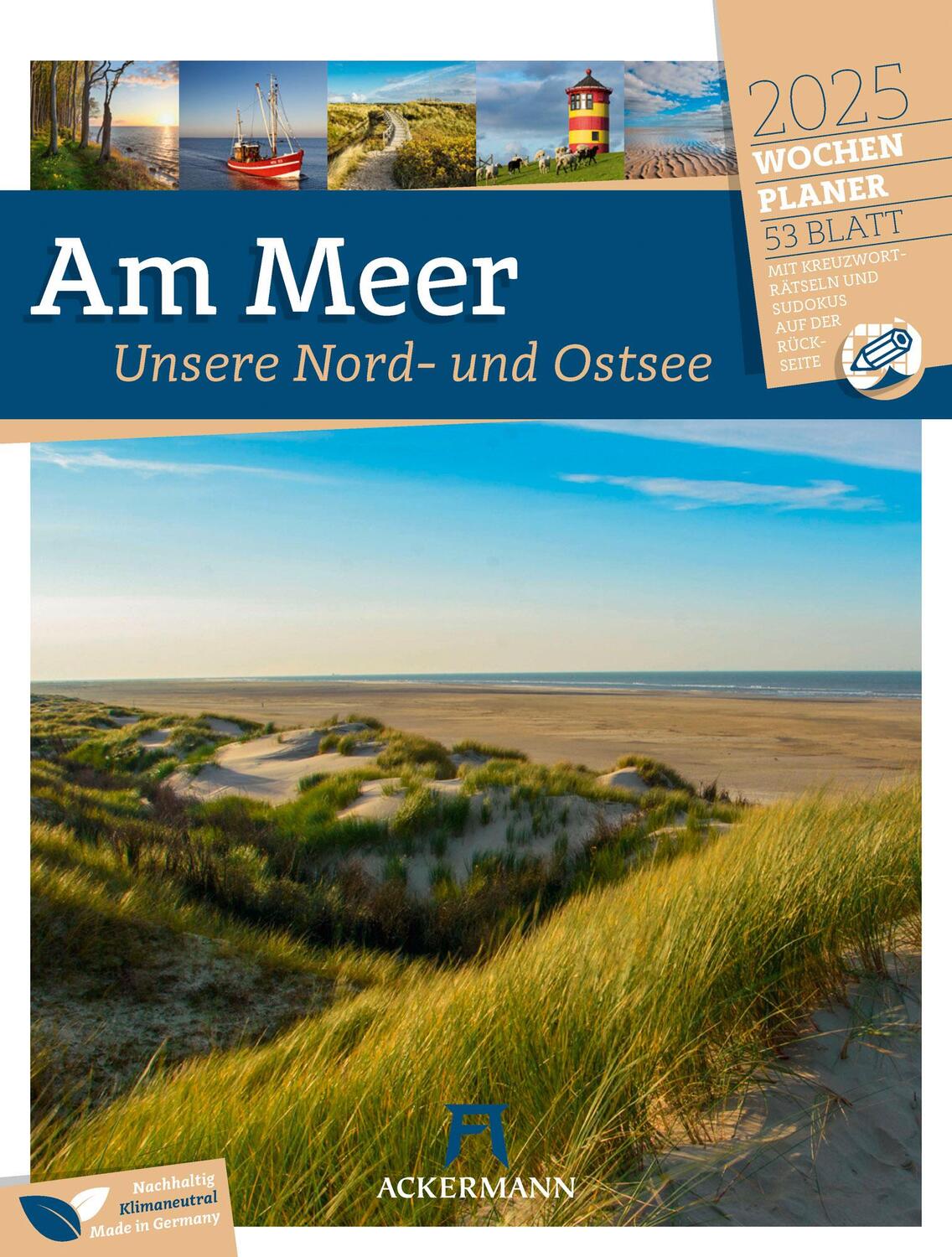 Cover: 9783838435039 | Am Meer - Wochenplaner Kalender 2025 | Ackermann Kunstverlag | 56 S.