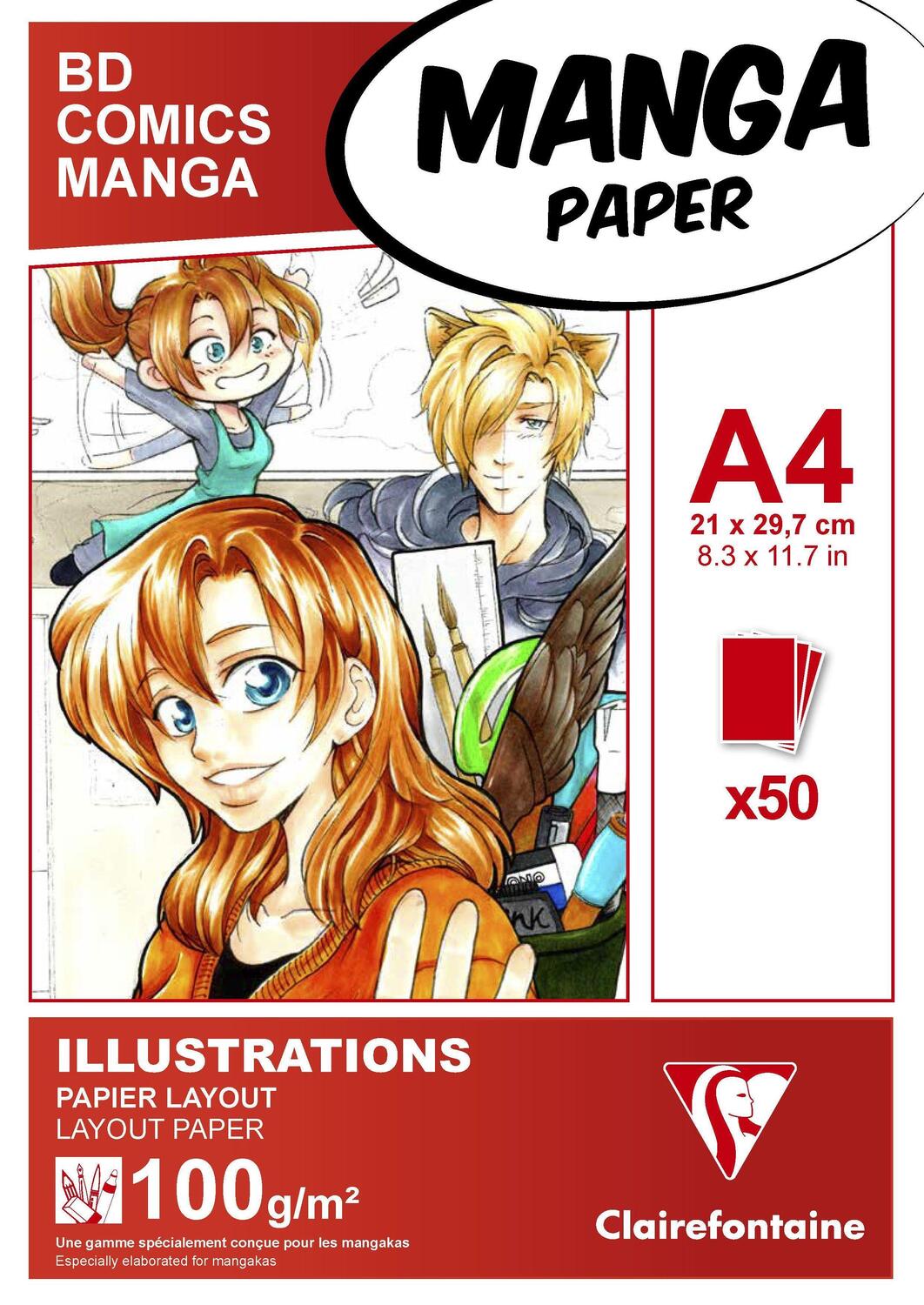 Cover: 3329680940428 | Layoutblock für Mangas und Comics A4 50 Blatt 100g | Taschenbuch