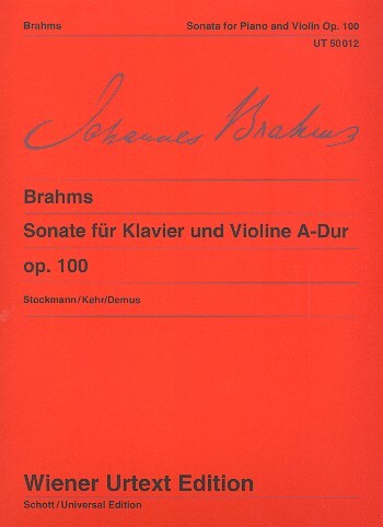 Cover: 9790500570110 | Sonata Op.100 A | Johannes Brahms | Wiener Urtext Edition | Buch