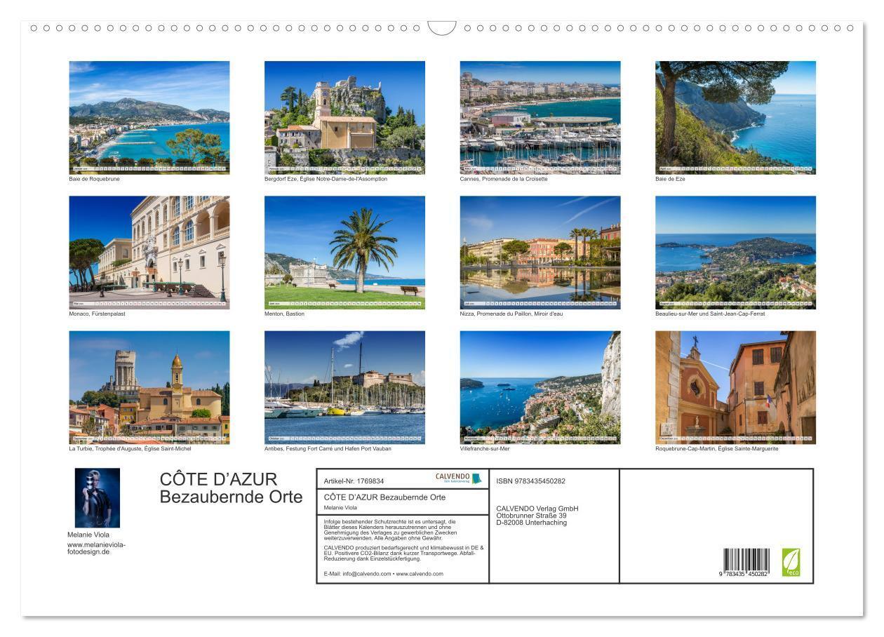 Bild: 9783435450282 | CÔTE D¿AZUR Bezaubernde Orte (Wandkalender 2025 DIN A2 quer),...