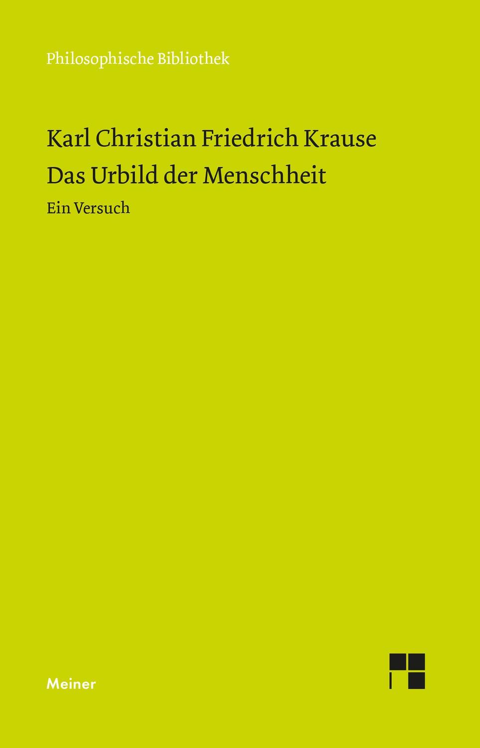 Cover: 9783787341238 | Das Urbild der Menschheit | Ein Versuch | Krause | Buch | Deutsch