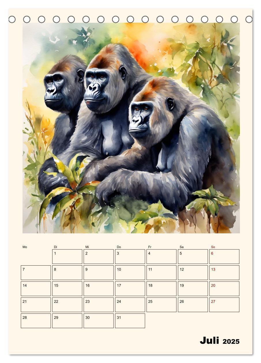 Bild: 9783383820274 | Schimpansen &amp; Gorillas (Tischkalender 2025 DIN A5 hoch), CALVENDO...