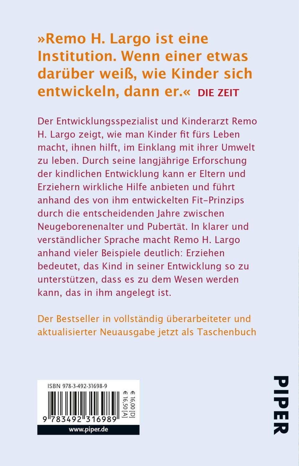 Rückseite: 9783492316989 | Kinderjahre | Remo H. Largo | Taschenbuch | 464 S. | Deutsch | 2021