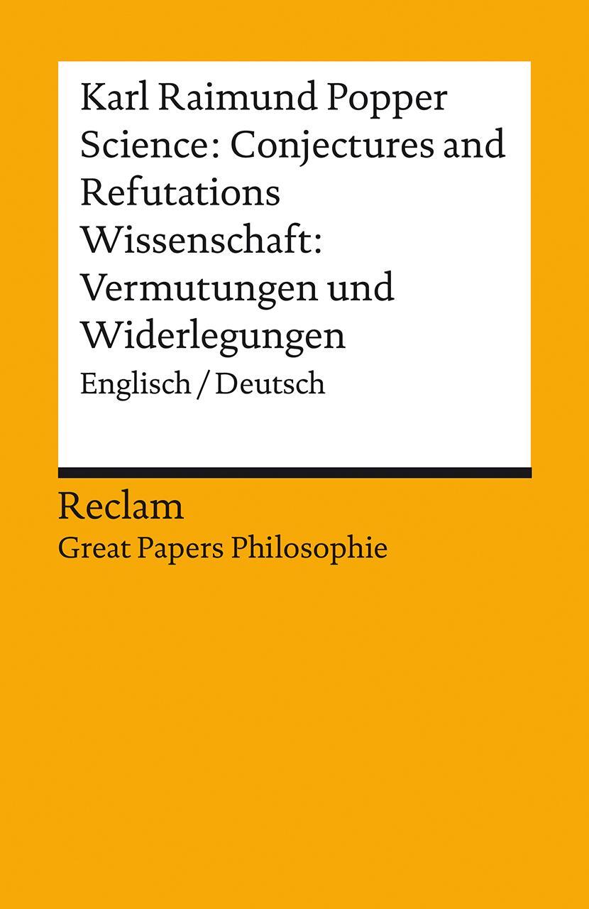 Cover: 9783150140765 | Science: Conjectures and Refutations / Wissenschaft: Vermutungen...