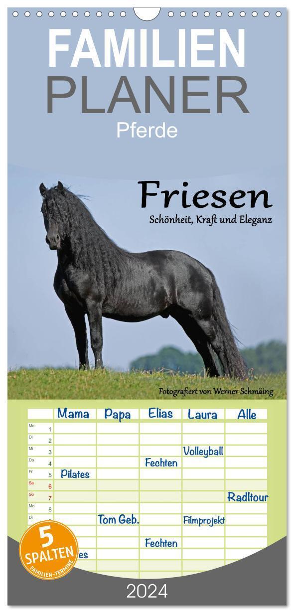 Cover: 9783383078637 | Familienplaner 2024 - Friesen - Schönheit, Kraft und Eleganz mit 5...