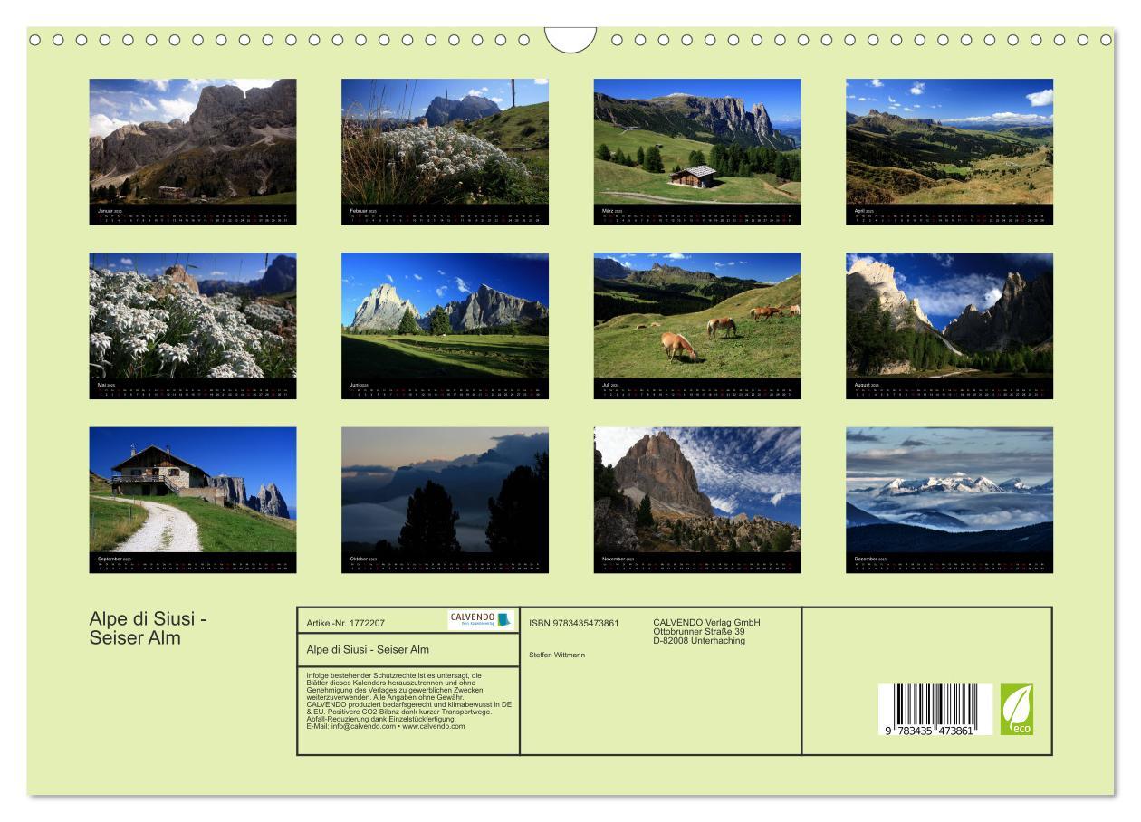 Bild: 9783435473861 | Alpe di Siusi - Seiser Alm (Wandkalender 2025 DIN A3 quer),...