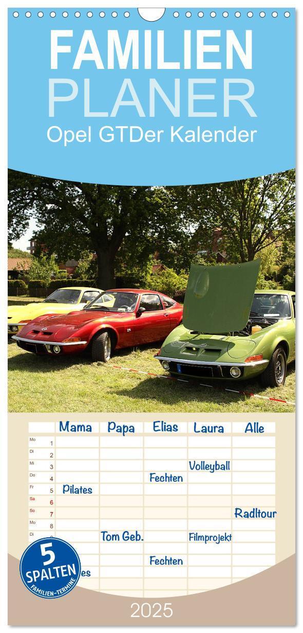 Cover: 9783457111581 | Familienplaner 2025 - Opel GT Der Kalender mit 5 Spalten...