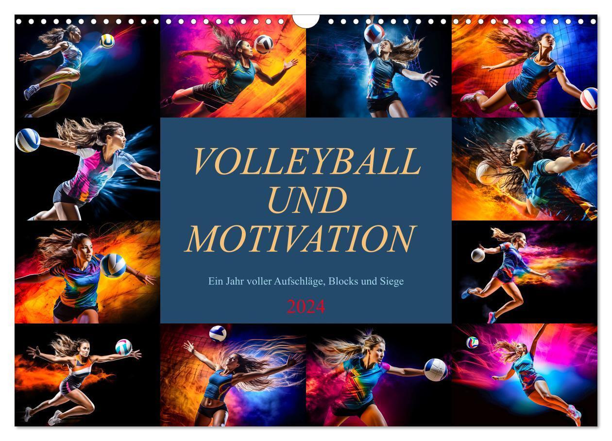 Cover: 9783383715358 | Volleyball und Motivation (Wandkalender 2024 DIN A3 quer), CALVENDO...