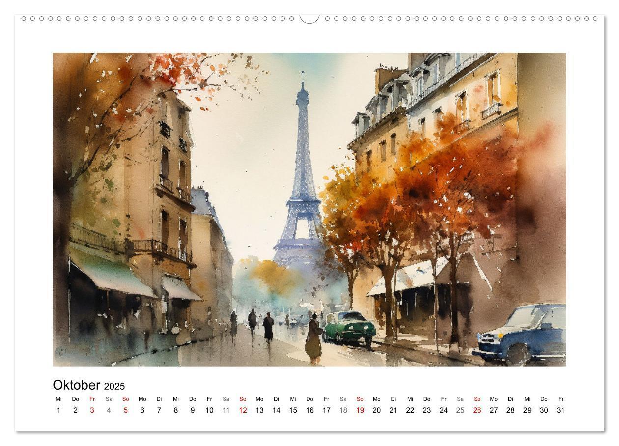 Bild: 9783383825835 | Romantisches Paris (Wandkalender 2025 DIN A2 quer), CALVENDO...