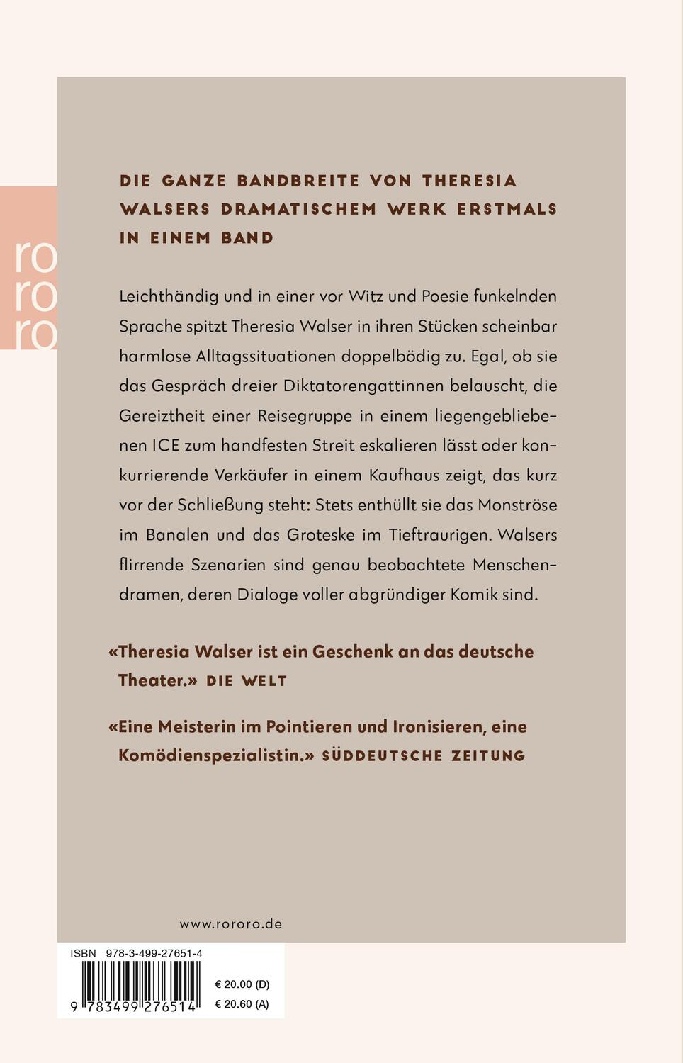 Rückseite: 9783499276514 | Morgen in Katar | Theaterstücke | Theresia Walser | Taschenbuch | 2019
