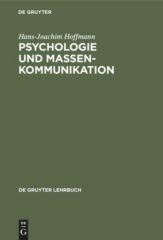 Cover: 9783110066210 | Psychologie und Massenkommunikation | Hans-Joachim Hoffmann | Buch