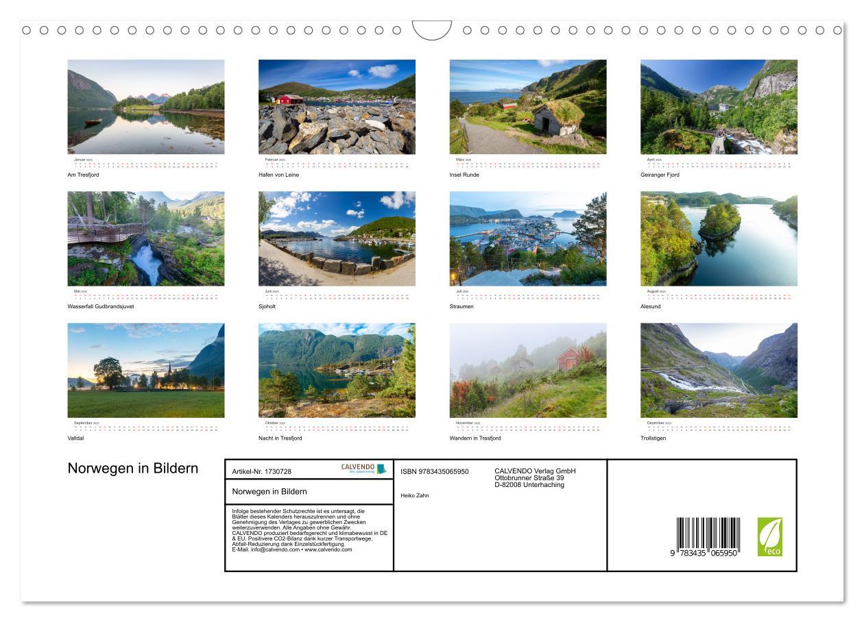 Bild: 9783435065950 | Norwegen in Bildern (Wandkalender 2025 DIN A3 quer), CALVENDO...