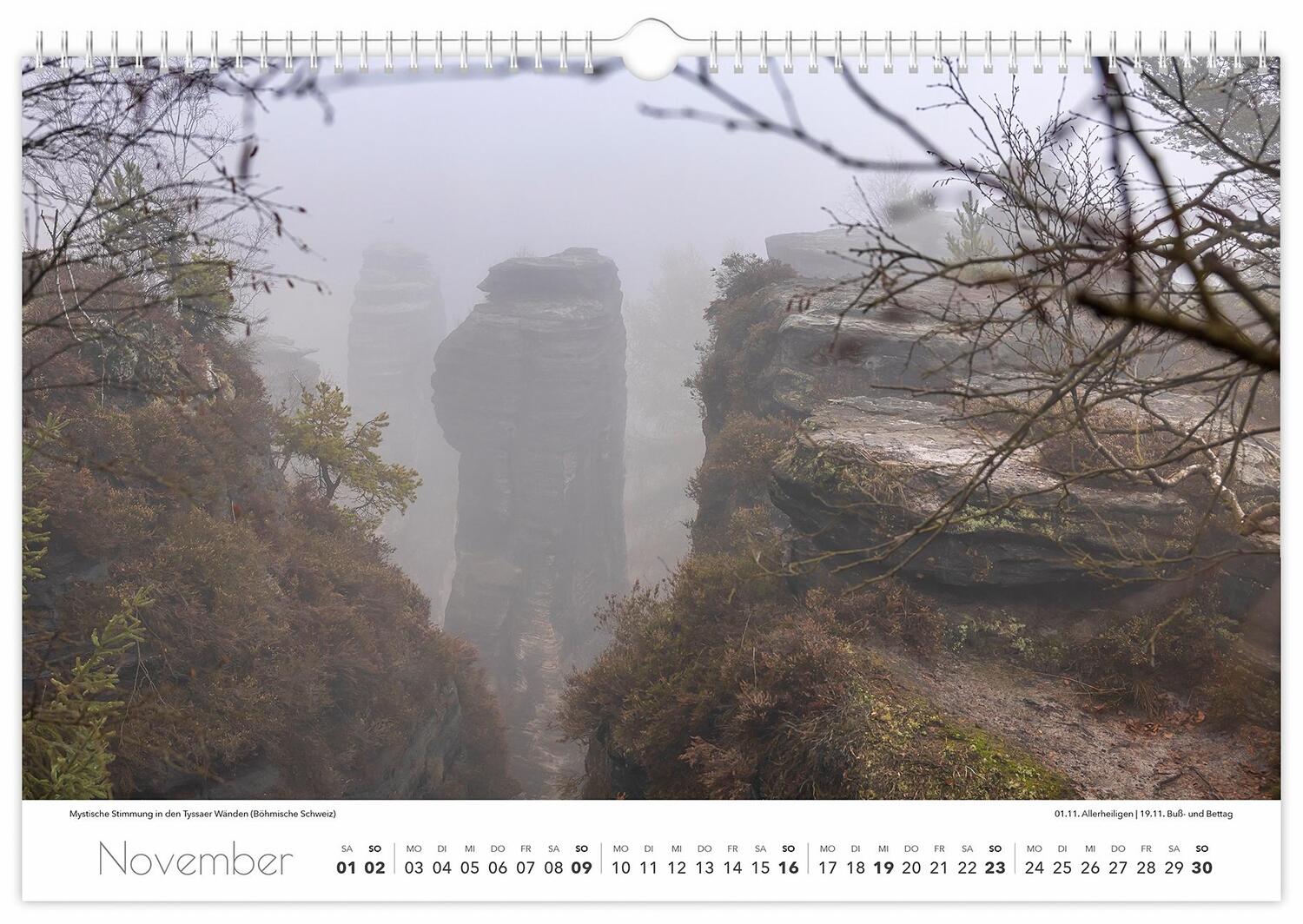 Bild: 9783910680517 | Kalender Sächsische Schweiz 2025 | 45 x 30 cm weißes Kalendarium