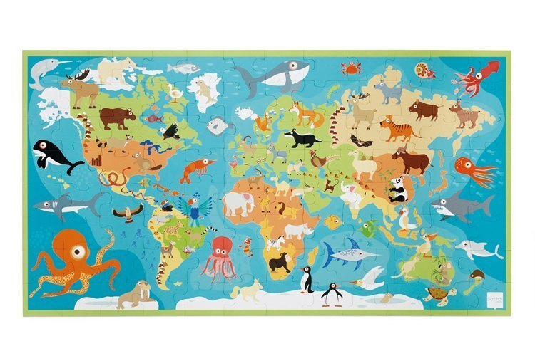 Bild: 5414561811176 | Weltkarte mit Tieren (Kinderpuzzle) | Spiel | In Spielebox | 2020