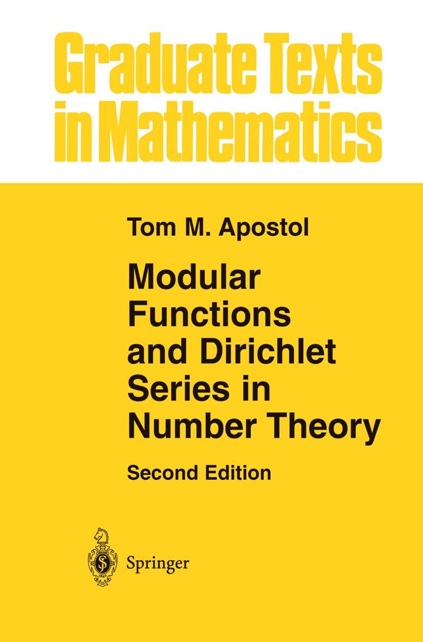 Cover: 9780387971278 | Modular Functions and Dirichlet Series in Number Theory | Apostol | x