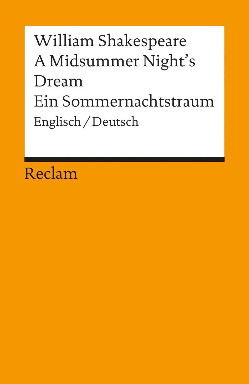 Cover: 9783150097557 | Ein Sommernachtstraum / A Midsummer Night's Dream | Shakespeare | Buch