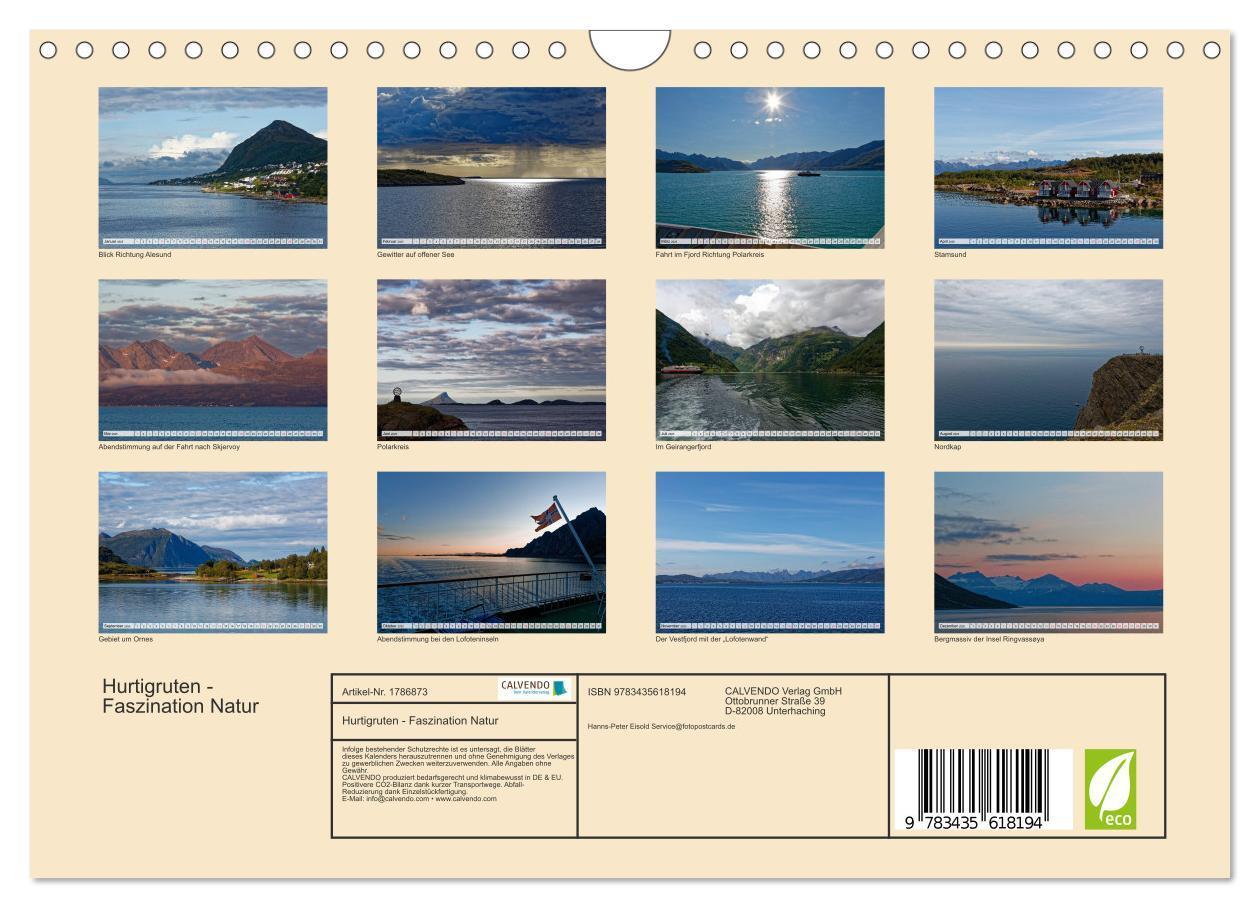 Bild: 9783435618194 | Hurtigruten - Faszination Natur (Wandkalender 2025 DIN A4 quer),...