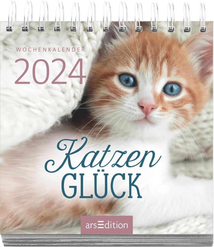 Cover: 4014489130345 | Mini-Wochenkalender Katzenglück 2024 | Kalender | Spiralaufsteller